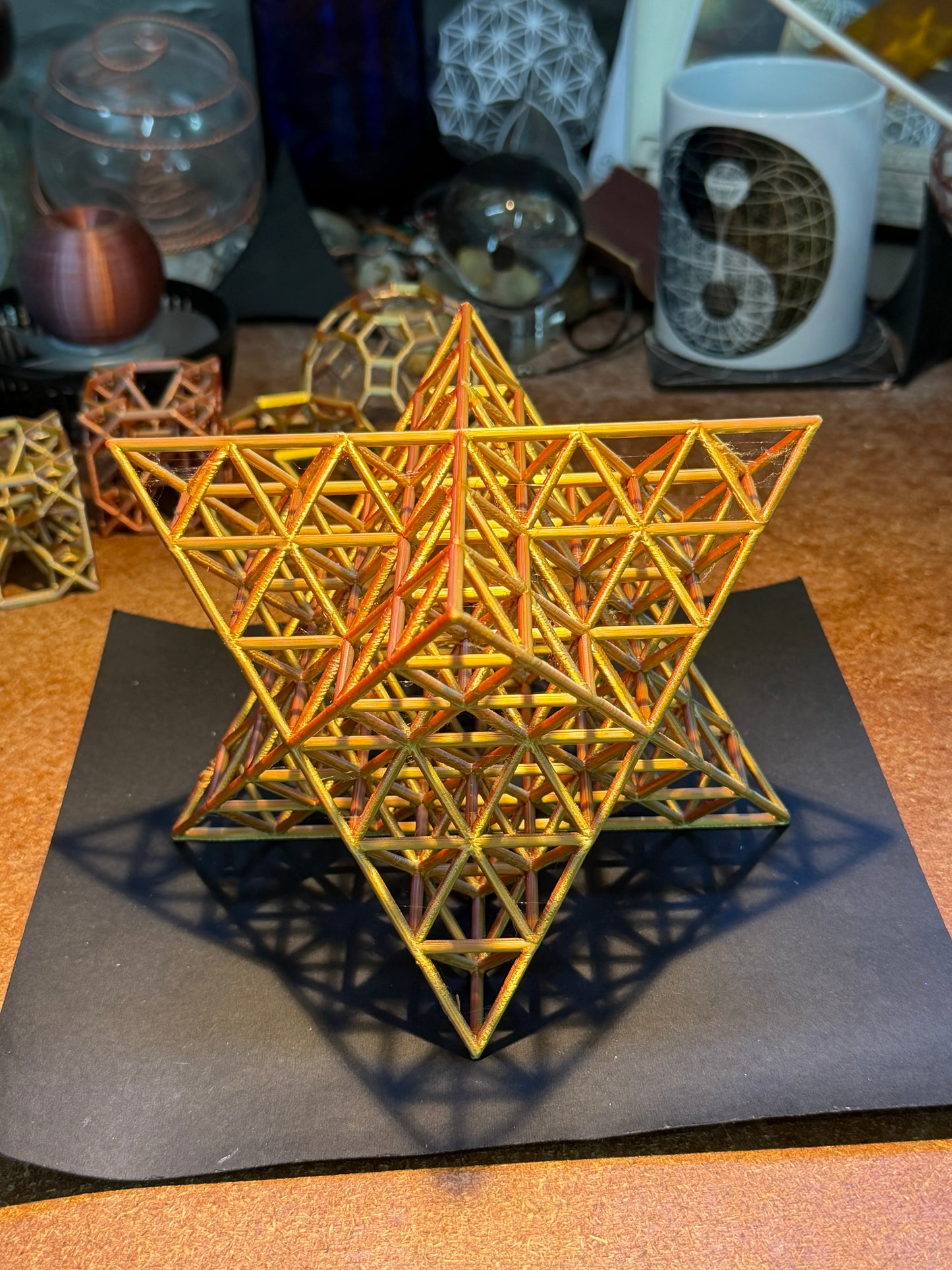 The Nested Merkaba | 3D Printed Geometric Sculpture (Order 3)