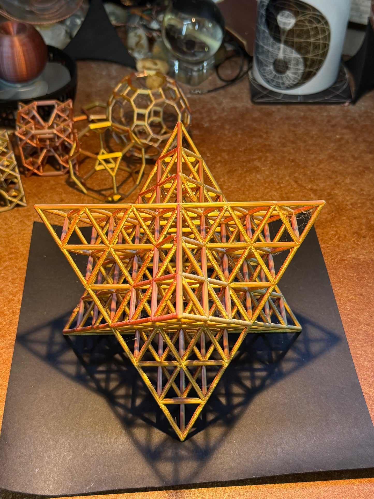 The Nested Merkaba | 3D Printed Geometric Sculpture (Order 3)