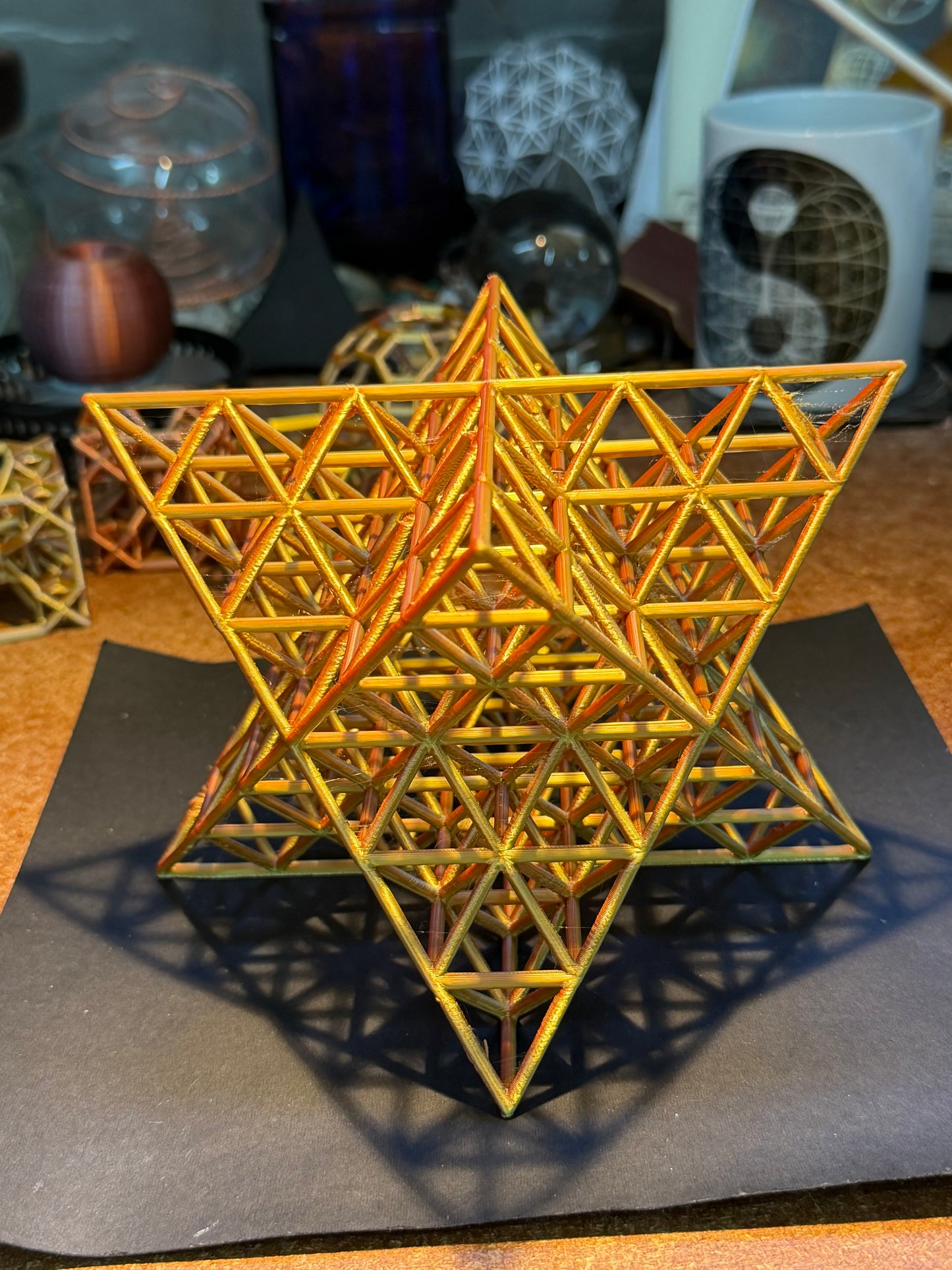 The Nested Merkaba | 3D Printed Geometric Sculpture (Order 3)