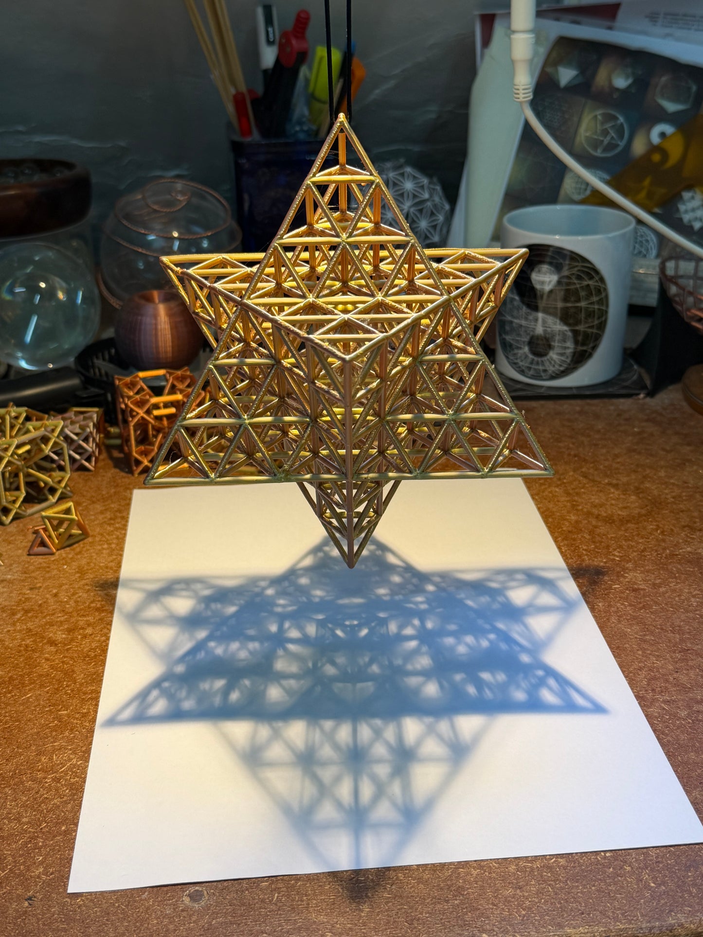 The Nested Merkaba | 3D Printed Geometric Sculpture (Order 3)