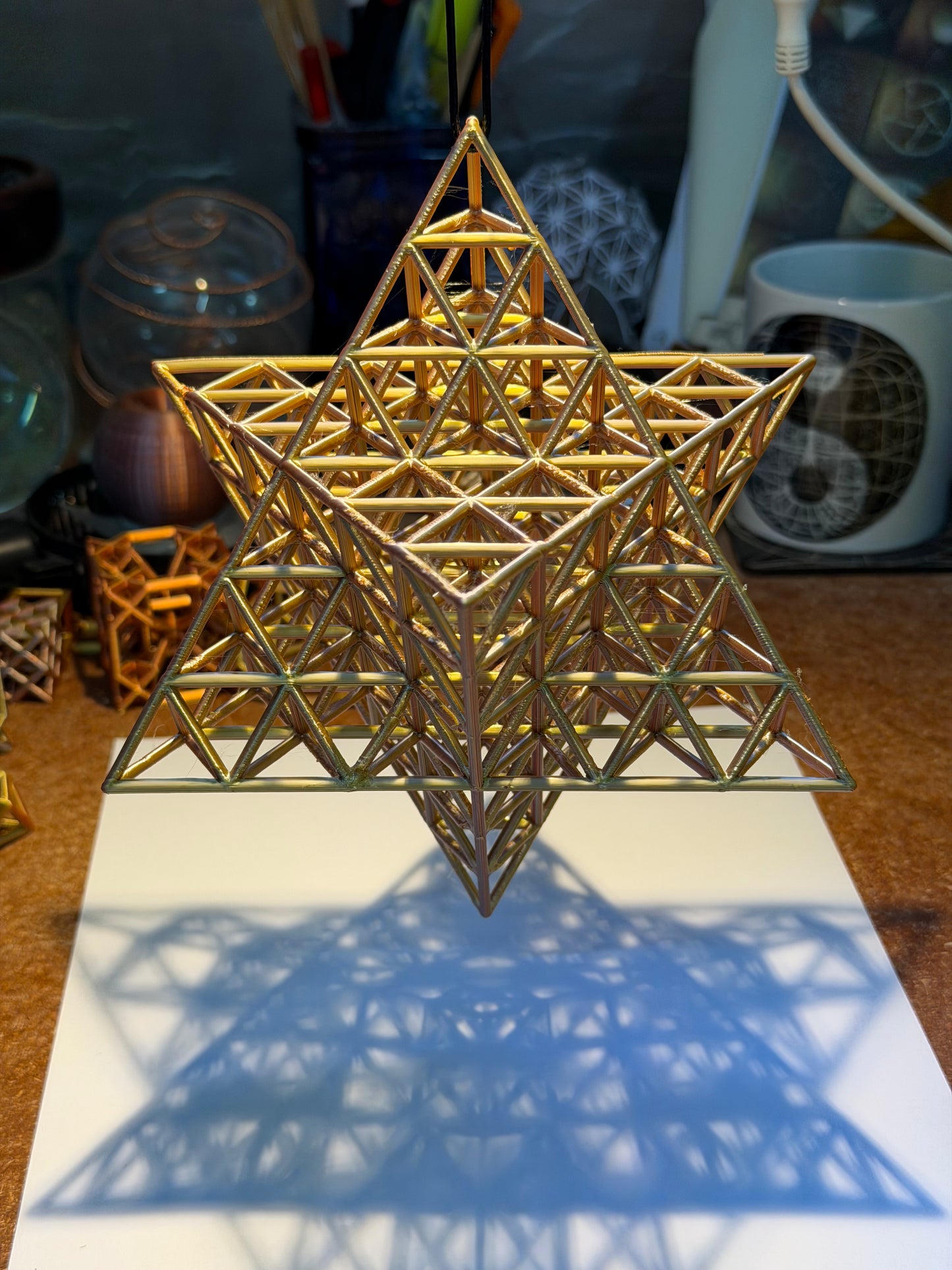 The Nested Merkaba | 3D Printed Geometric Sculpture (Order 3)