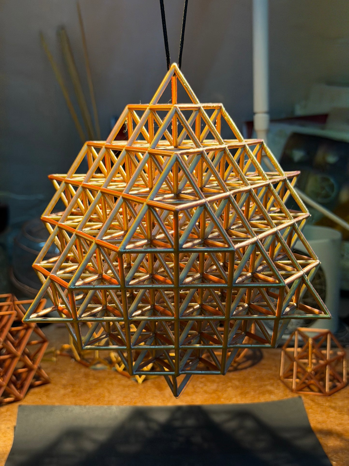 The Hyper-Matrix: 3 x3 x 3 Fractal Star Tetrahedron Sculpture (order 3)