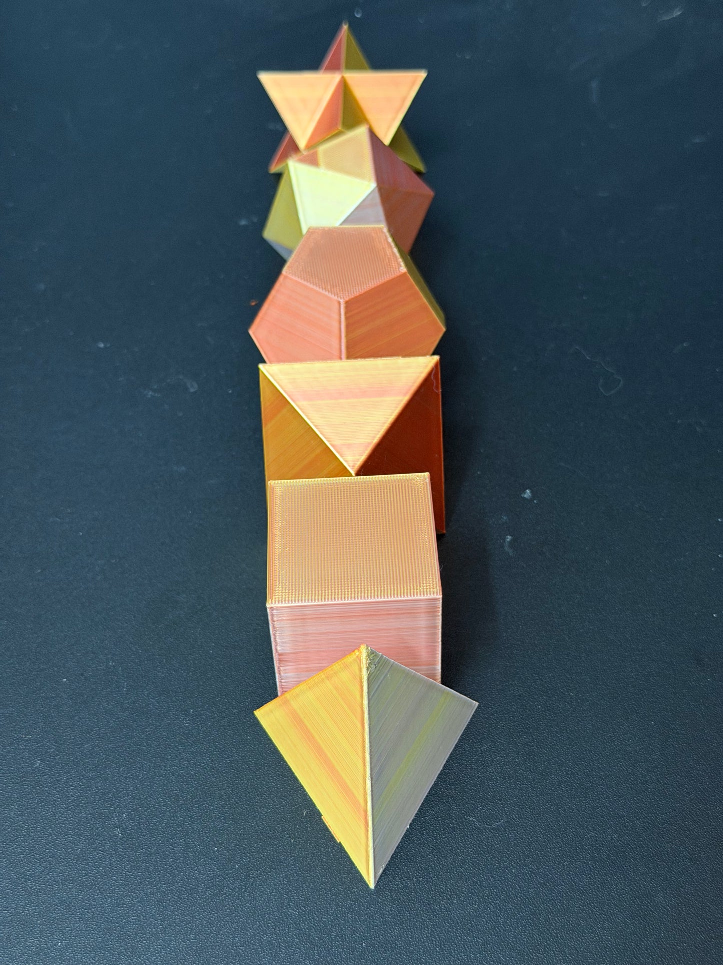 3D Printed Platonic Solids & Merkaba Set – 2-Inch Geometric Sculptures