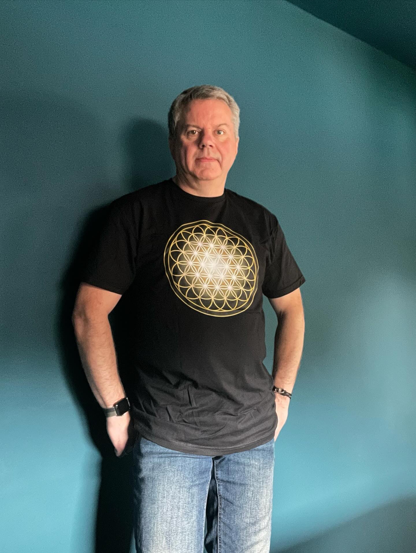 Flower of Life in Gold T-Shirt - Nature of Flowers