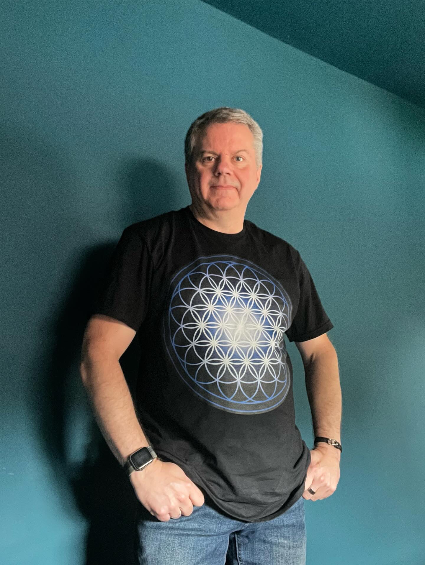 Flower of Life in Blue T-Shirt - Nature of Flowers