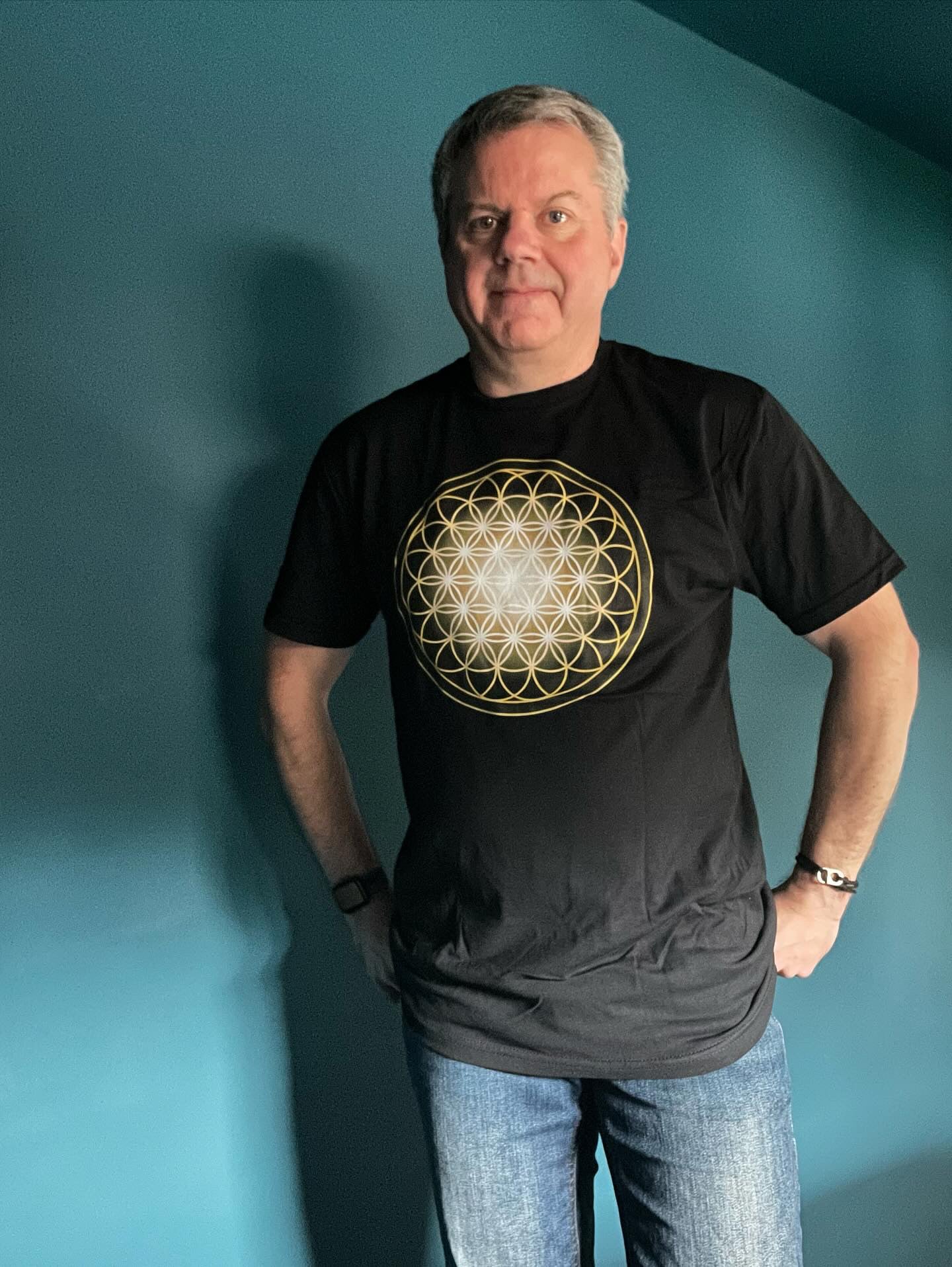 Flower of Life in Gold T-Shirt - Nature of Flowers