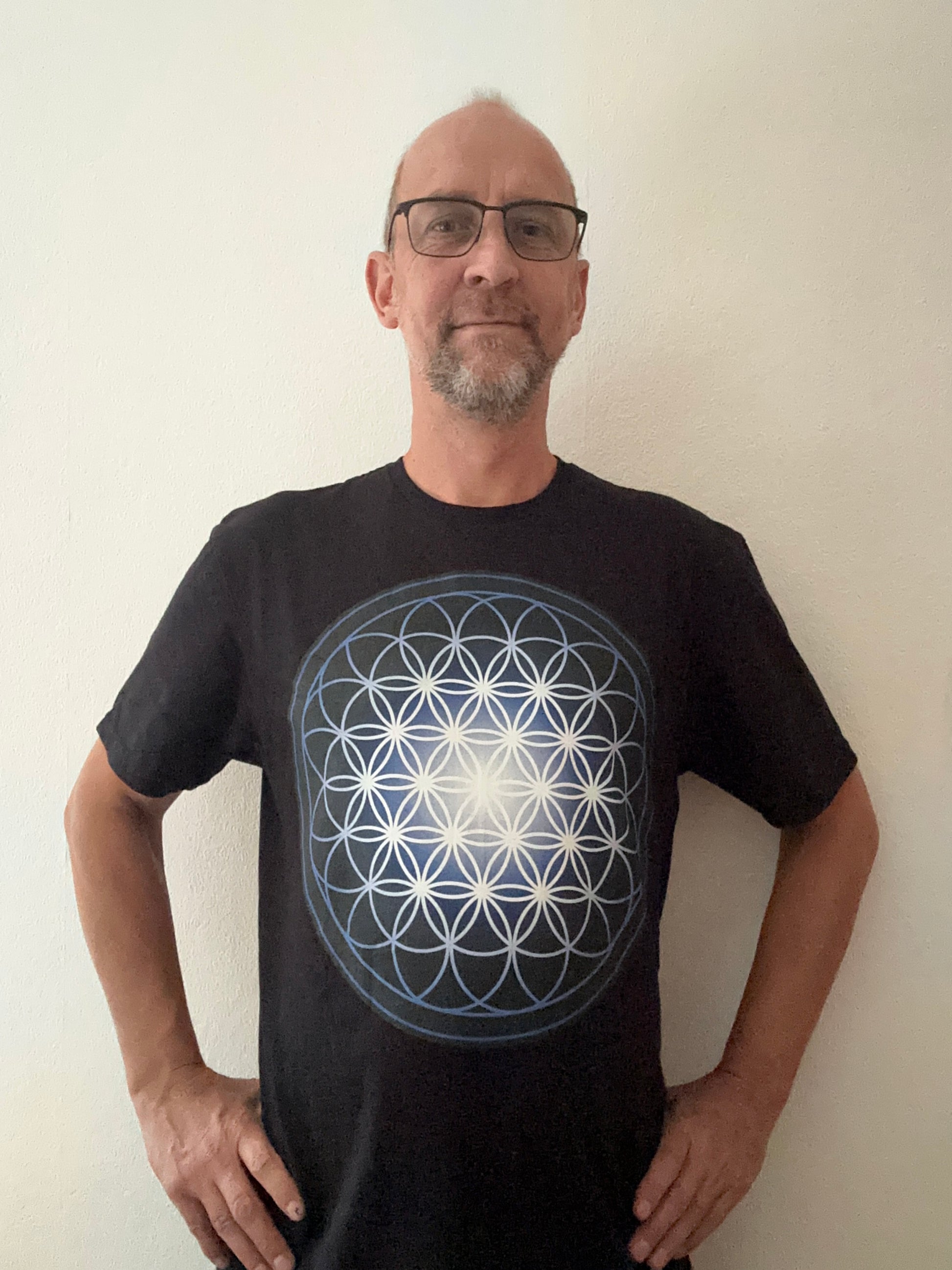 Flower of Life in Blue T-Shirt - Nature of Flowers