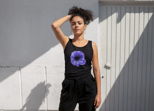 Mistral Blue Anemone Flower Softstyle Tank Top