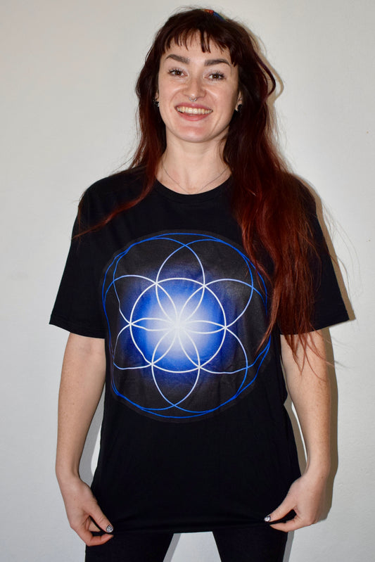 Seed of Life in Blue T-Shirt