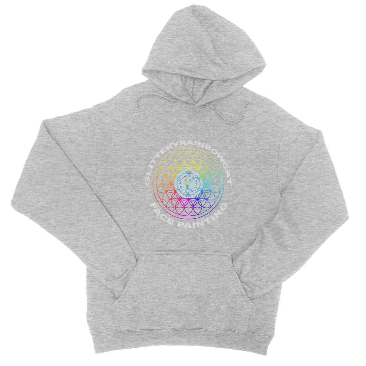 Glitteryrainbowcat Rainbow College Hoodie