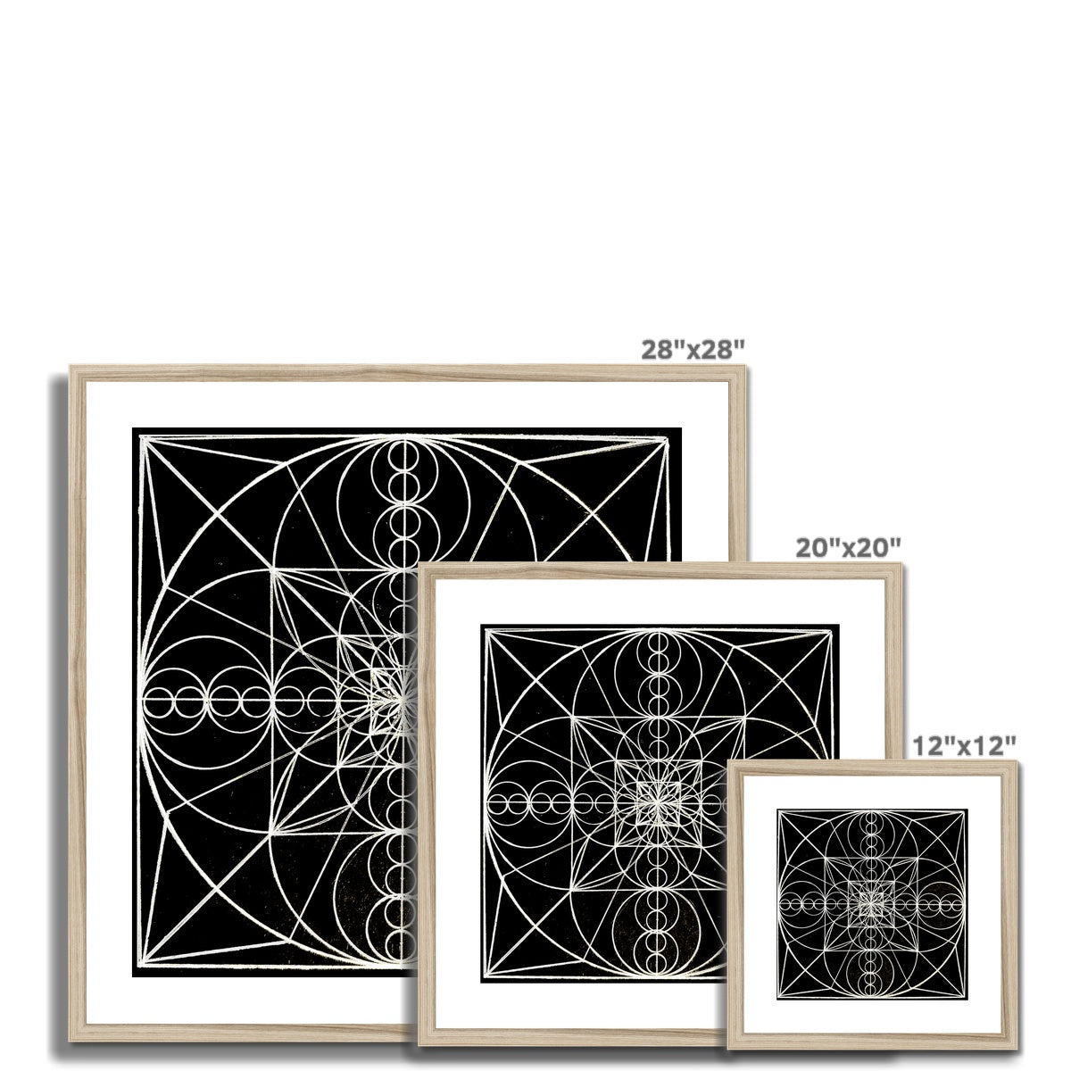 Double Wave Optics and Space Geometry After Walter Russell Print Framed & Mounted Print