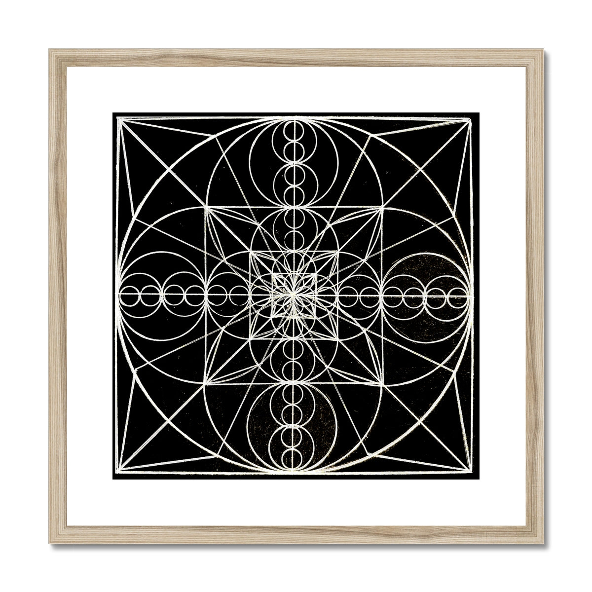 Double Wave Optics and Space Geometry After Walter Russell Print Framed & Mounted Print