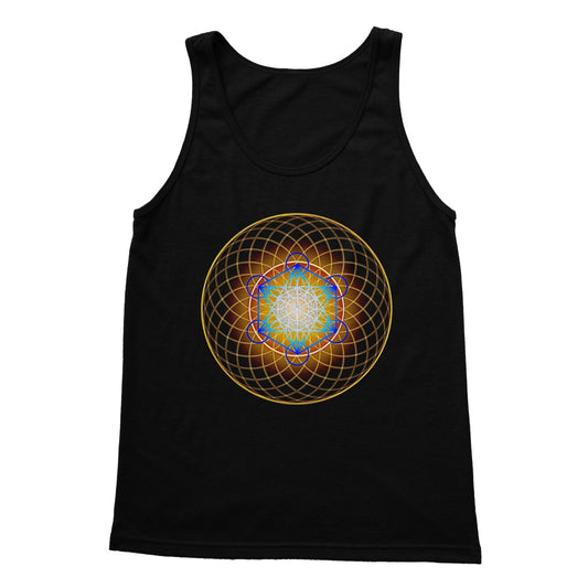 Metatron's Cube inside a New Flower of Life Softstyle Tank Top