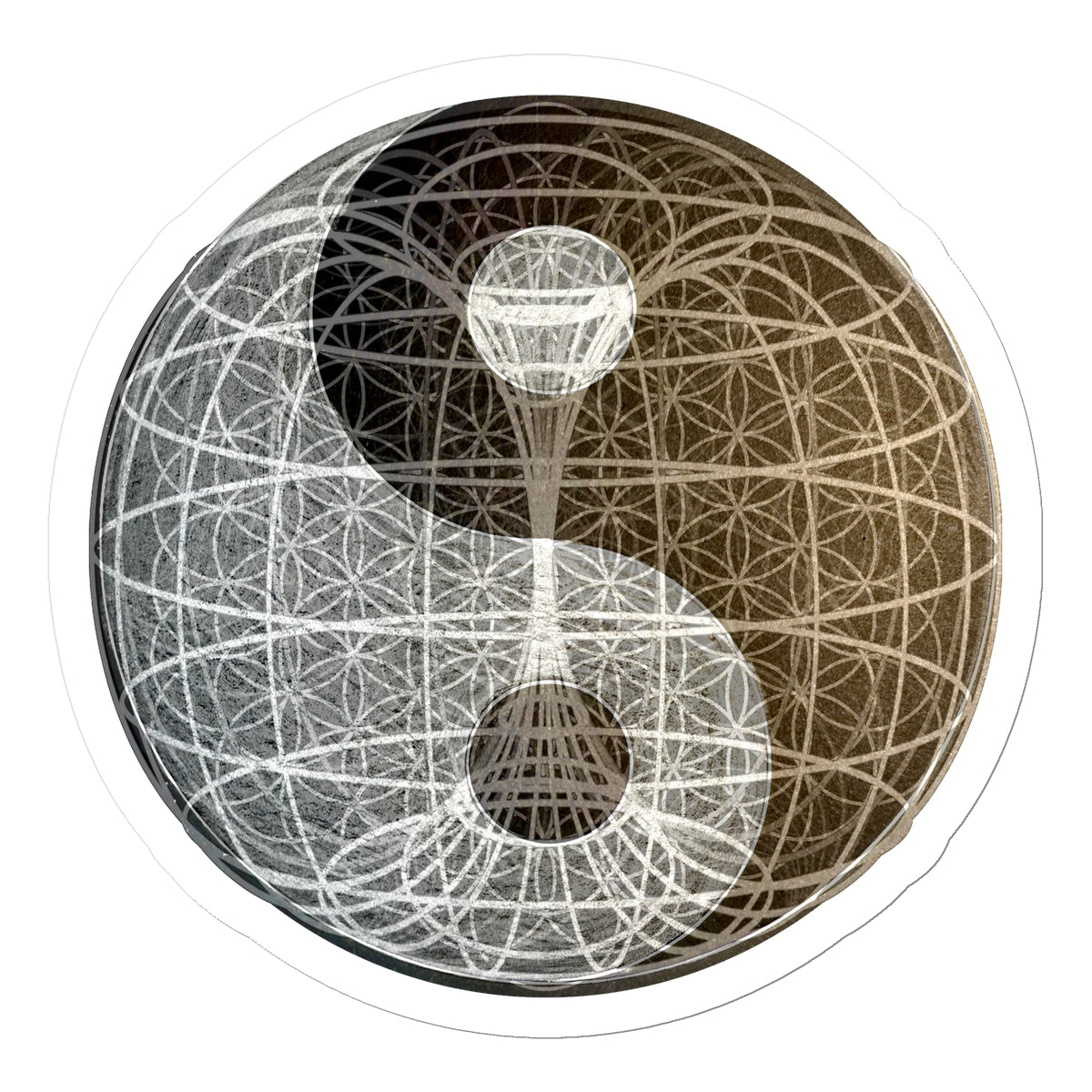 Yin Yang, Torus, Flower of Life, Unity Sticker