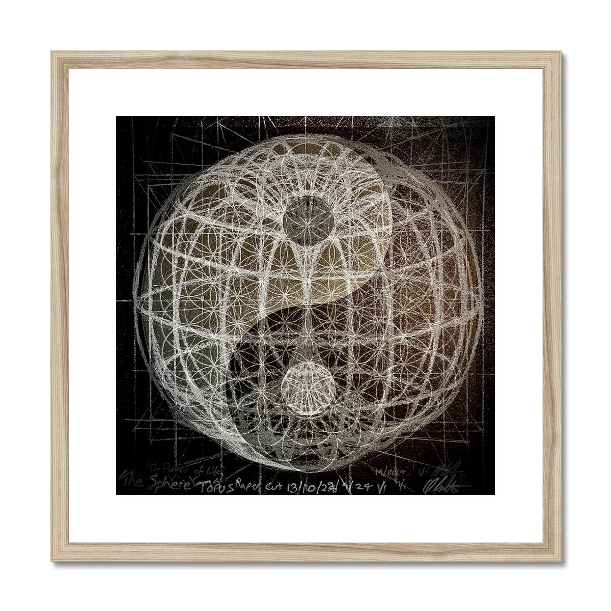 Yin Yang Torus Flower of Life 2 Framed & Mounted Print