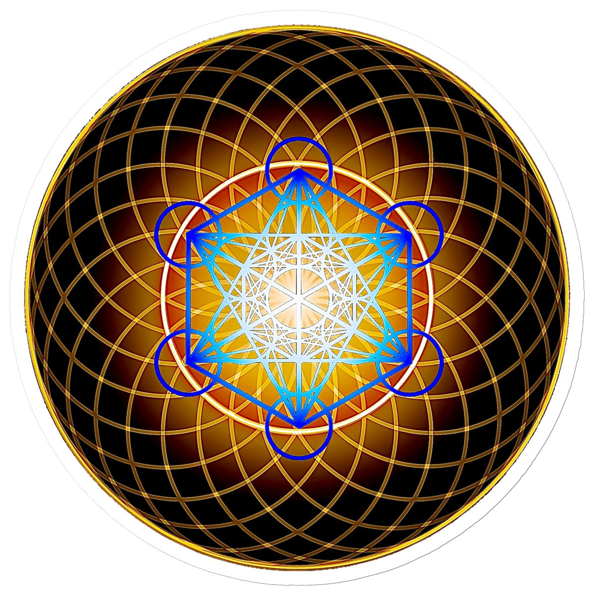 Metatron's Cube inside a New Flower of Life Sticker