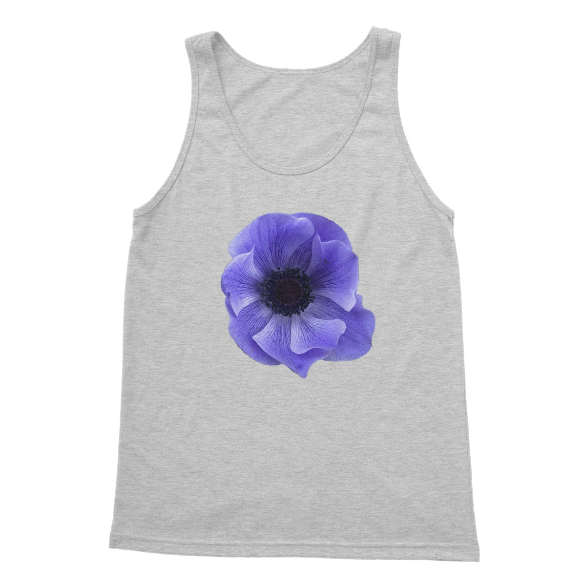 Mistral Blue Anemone Flower Softstyle Tank Top