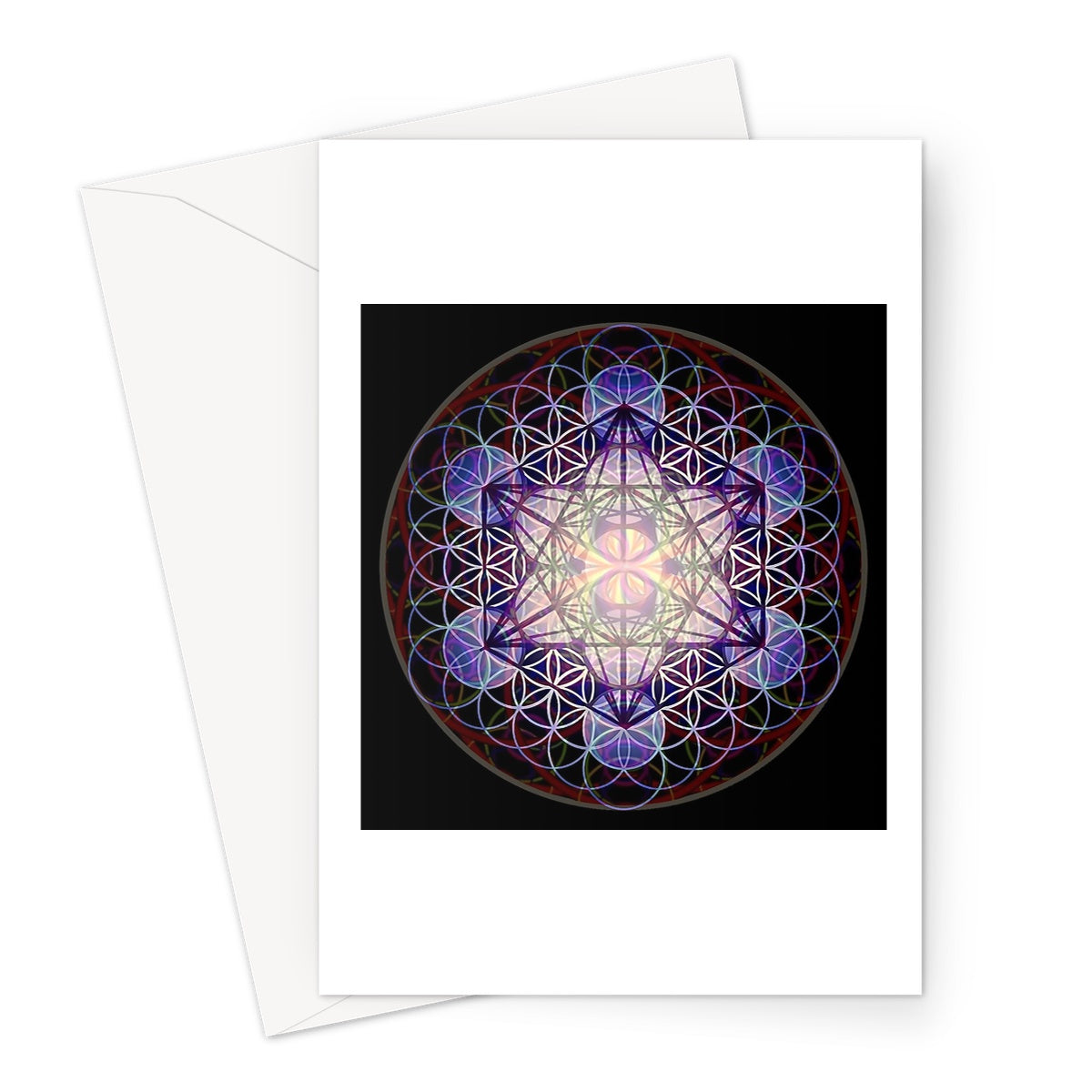 The Metatron's Cube with inverted Sound waves Greeting Card