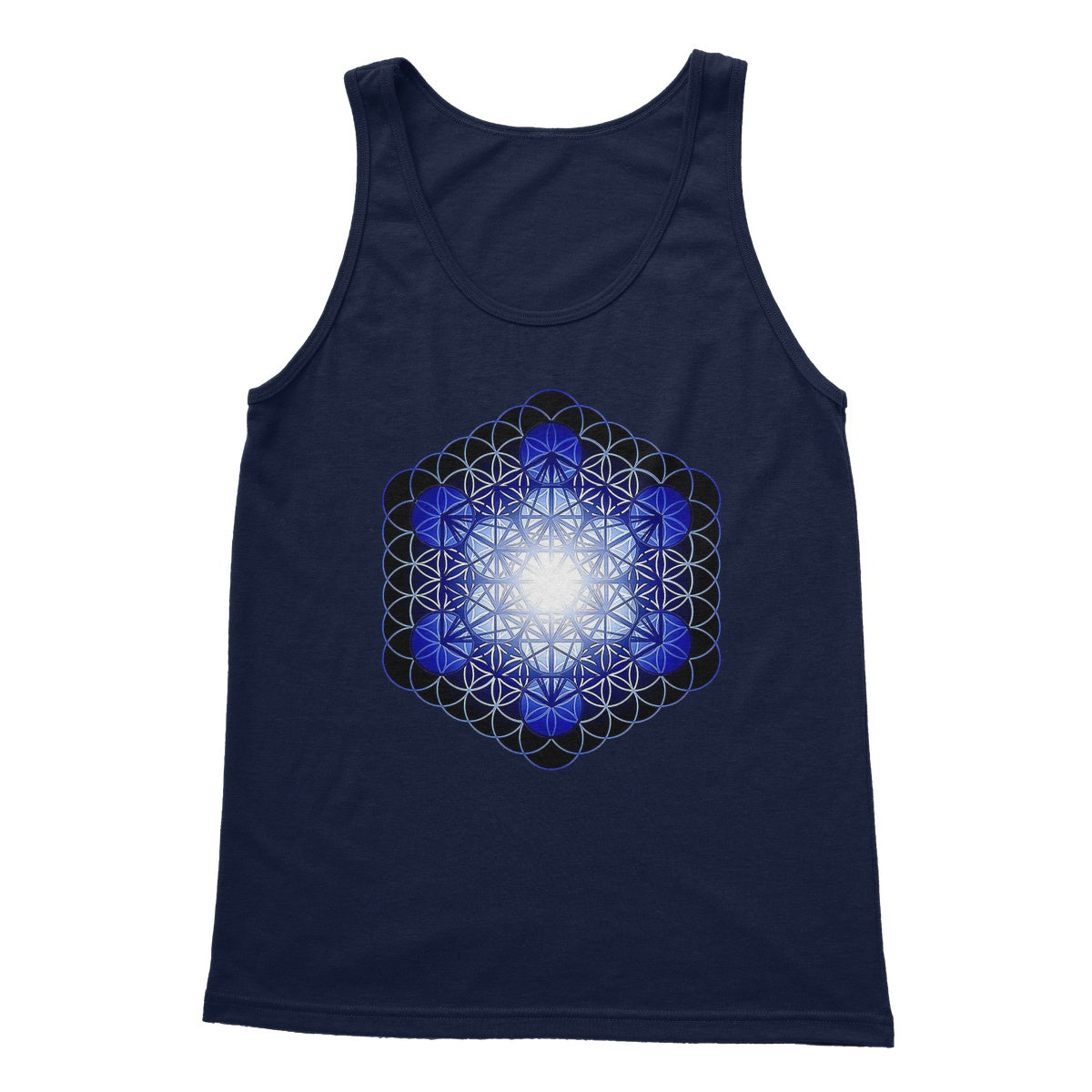 Fruit of Life Glow in Blue Softstyle Tank Top