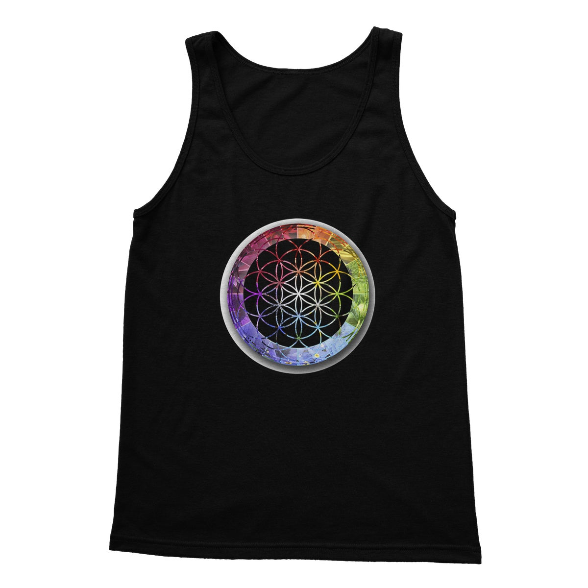 Flower of Life Rainbow Softstyle Tank Top - Nature of Flowers