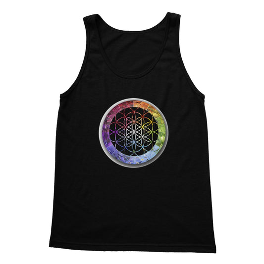 Flower of Life Rainbow Softstyle Tank Top - Nature of Flowers