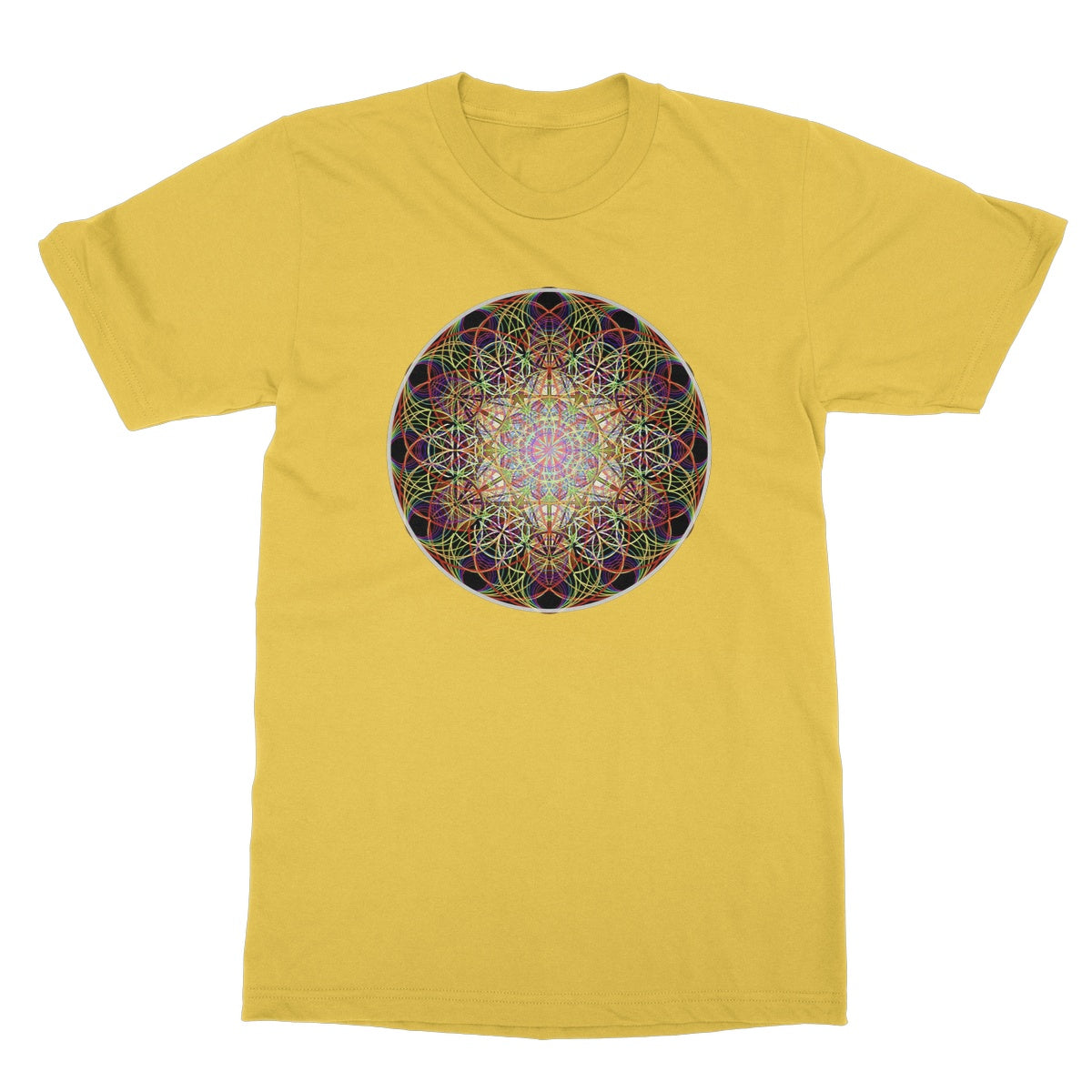 Metatron's Cube Rainbow Wave Softstyle T-Shirt
