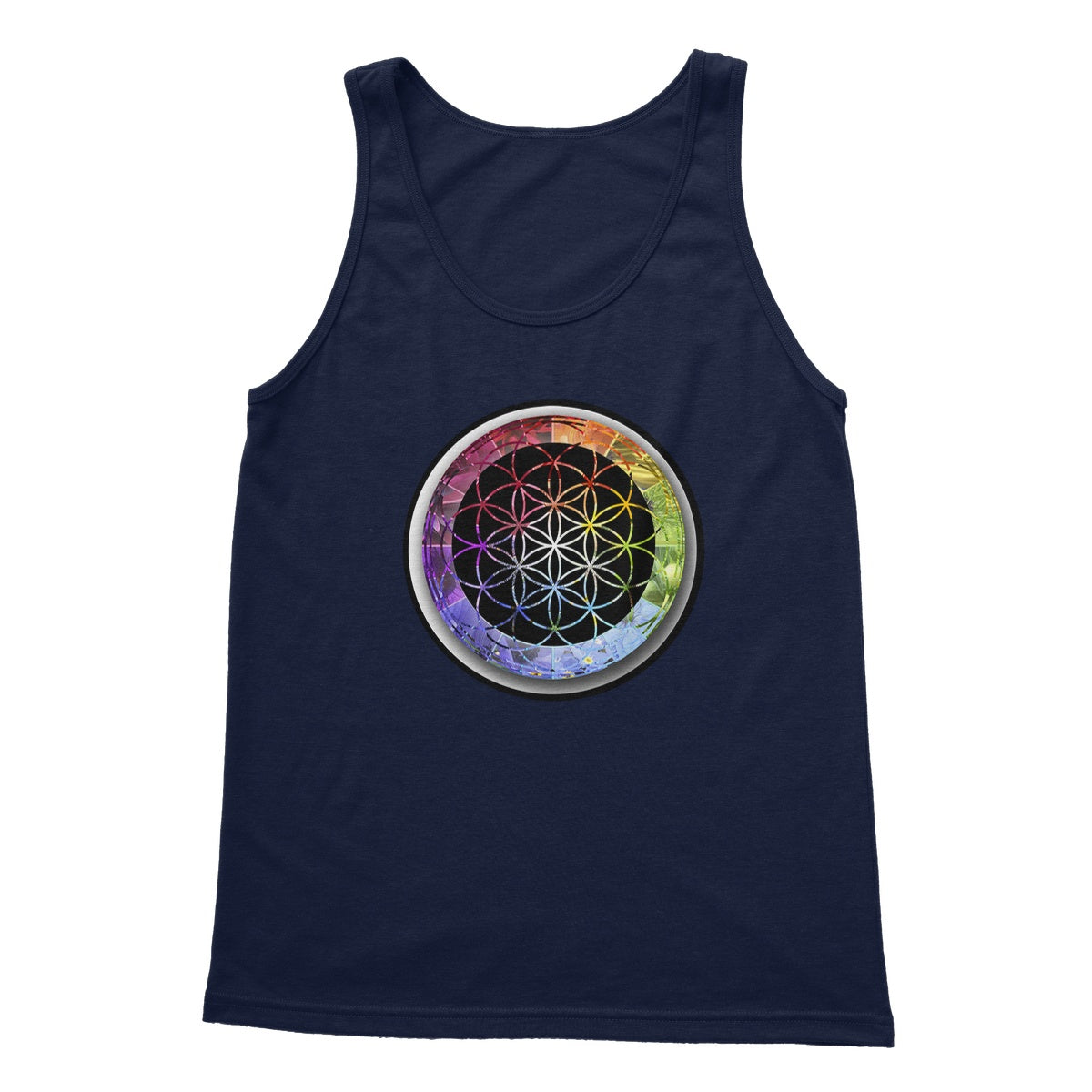 Flower of Life Rainbow Softstyle Tank Top - Nature of Flowers