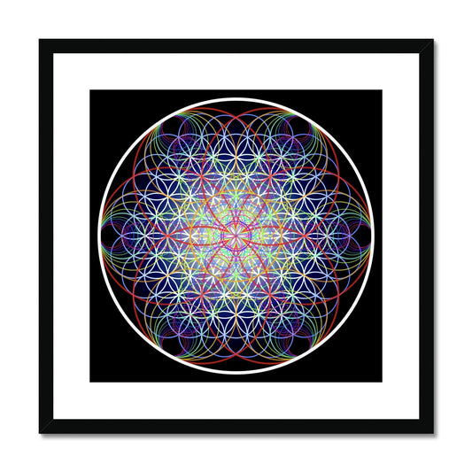 Sound Waves Resonating within the Flower of Life Print Framed & Mounted Print