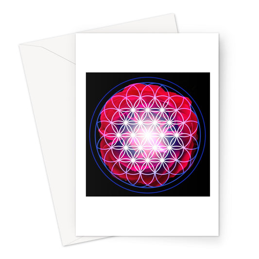 Red Rose Flower of Life Greeting Card - Nature of Flowers
