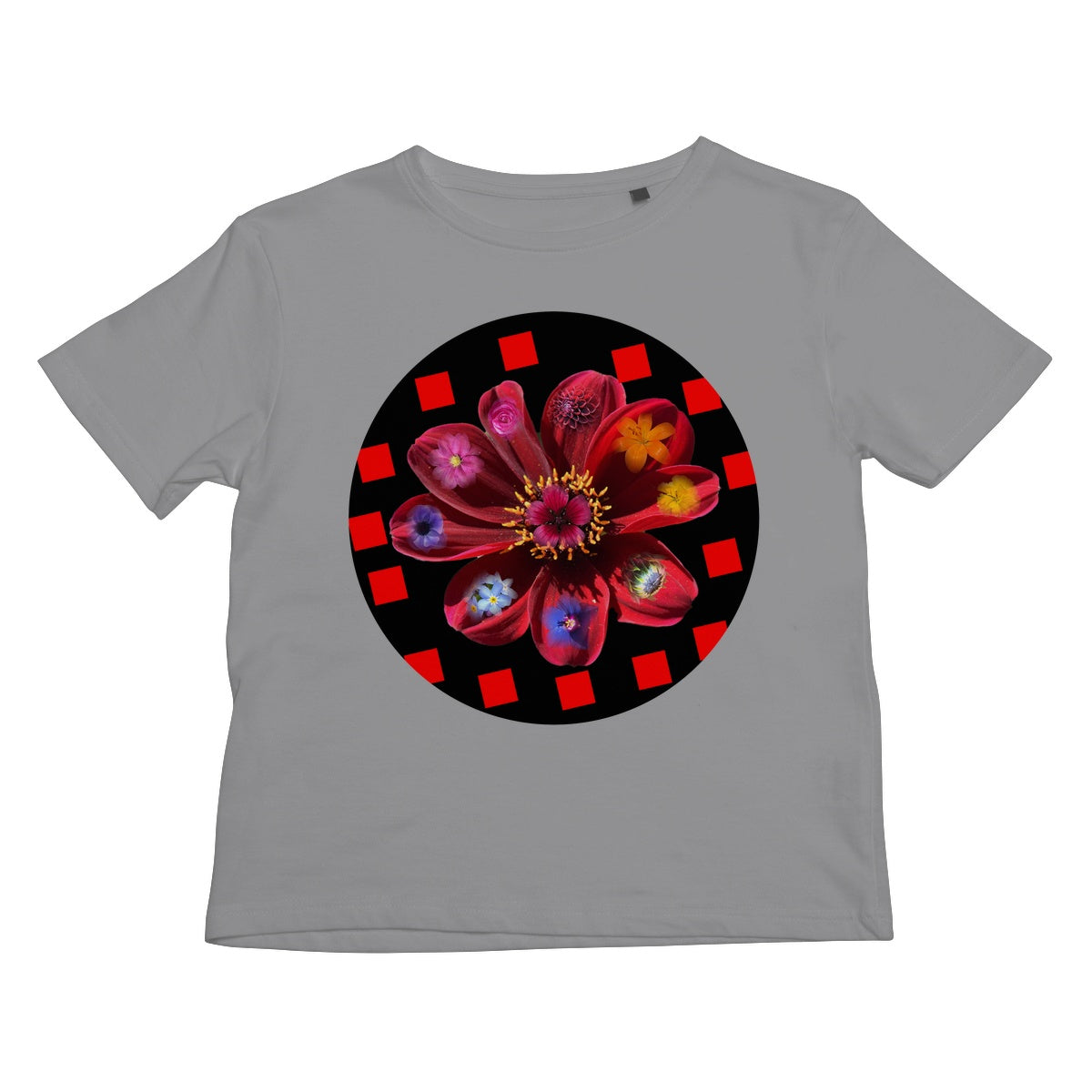 Neo's Red Rainbow Flower Kids T-Shirt