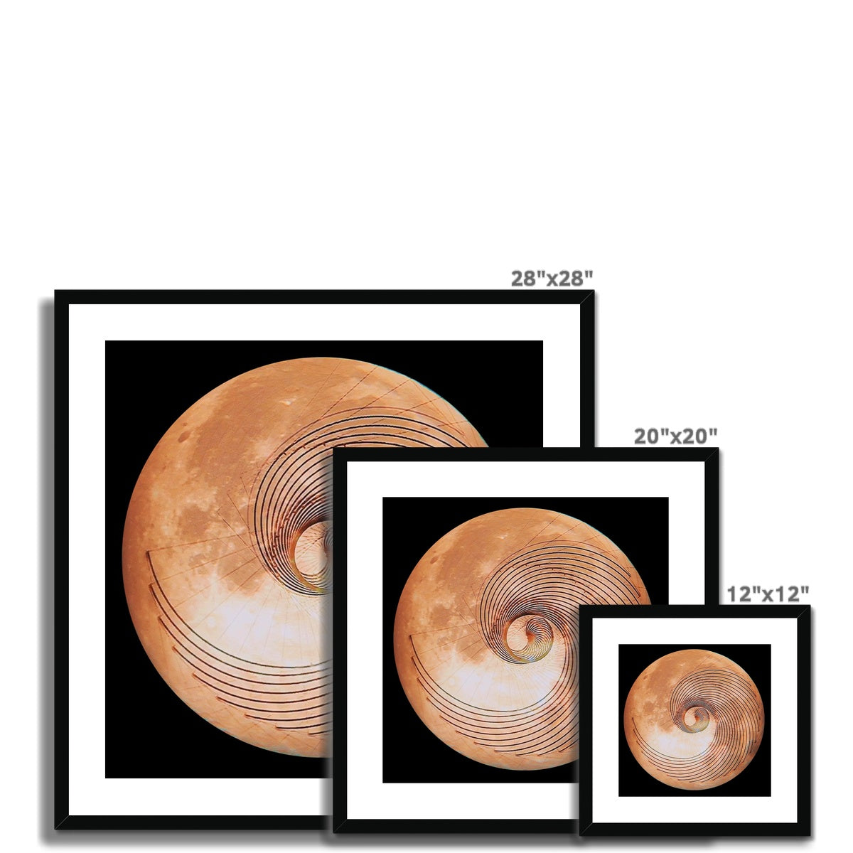 Fibonacci Moon Print Framed & Mounted Print