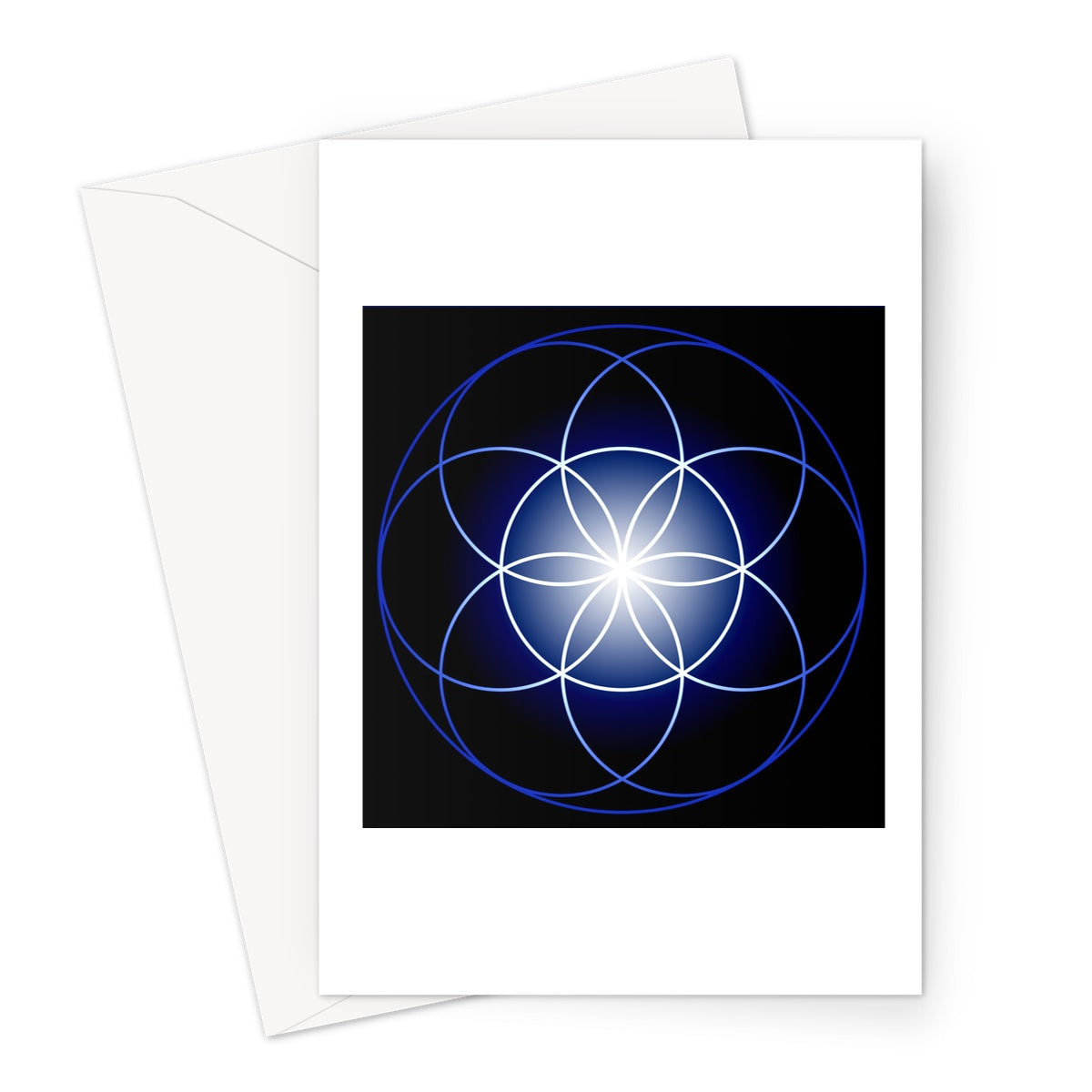 Seed of Life in Blue Print Greeting Card - Nature of Flowers