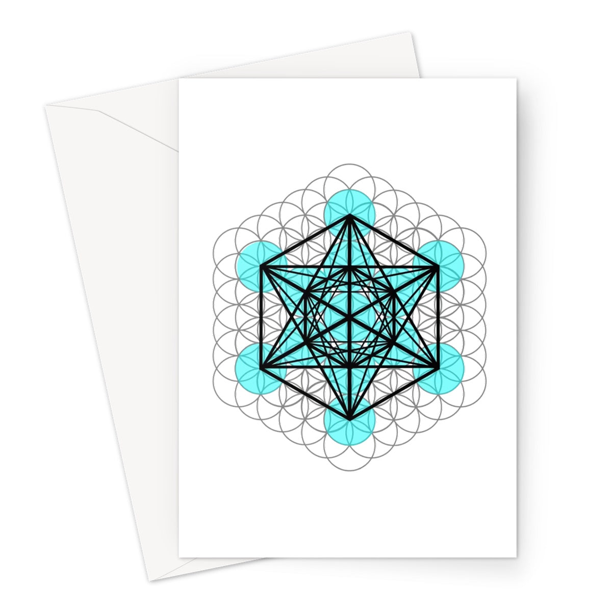 Fruit of Life, Metatron’s Cube Greeting Card - Nature of Flowers