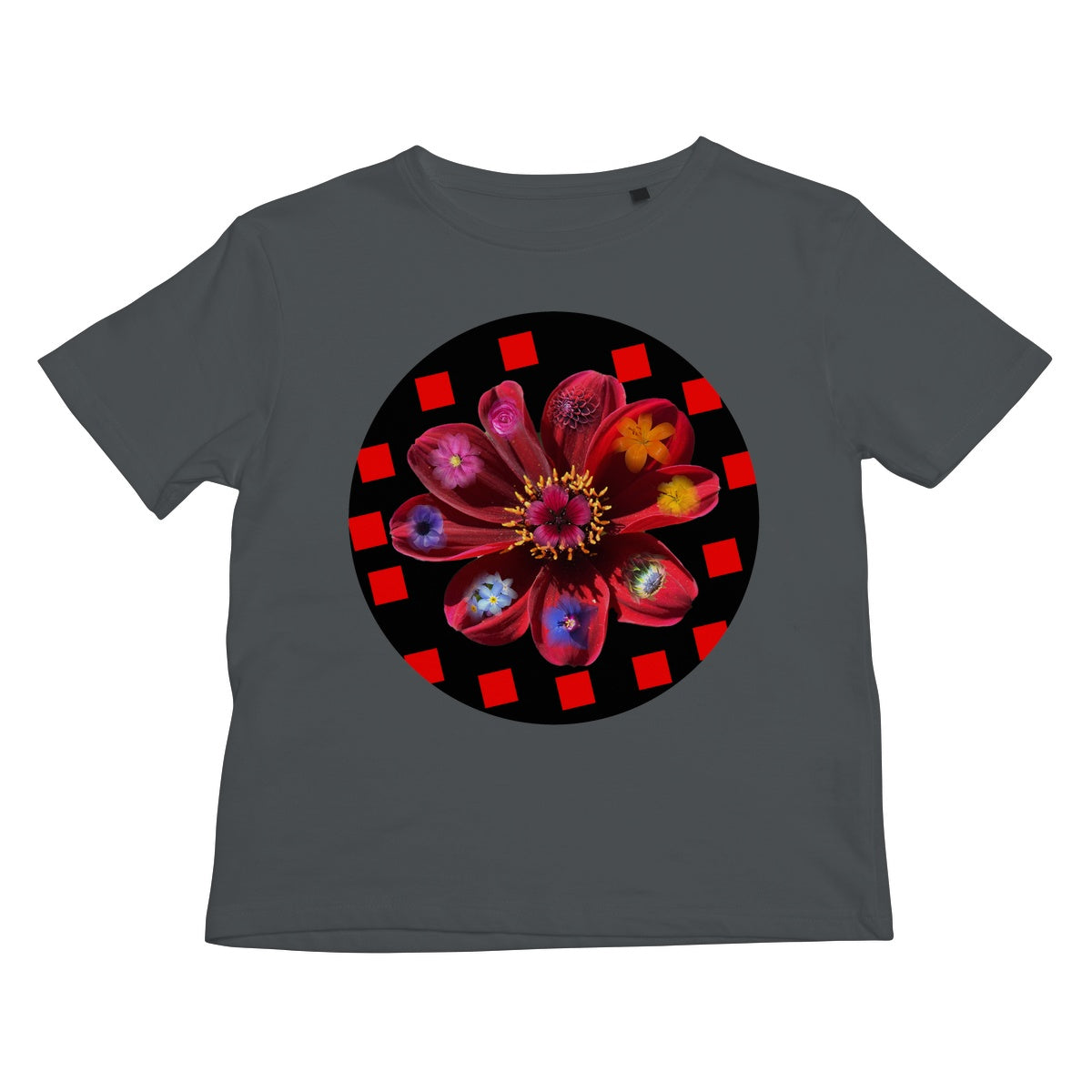 Neo's Red Rainbow Flower Kids T-Shirt