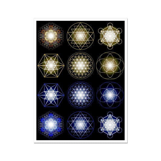 Sacred Geometry in Gold and Blue Print C-Type Print