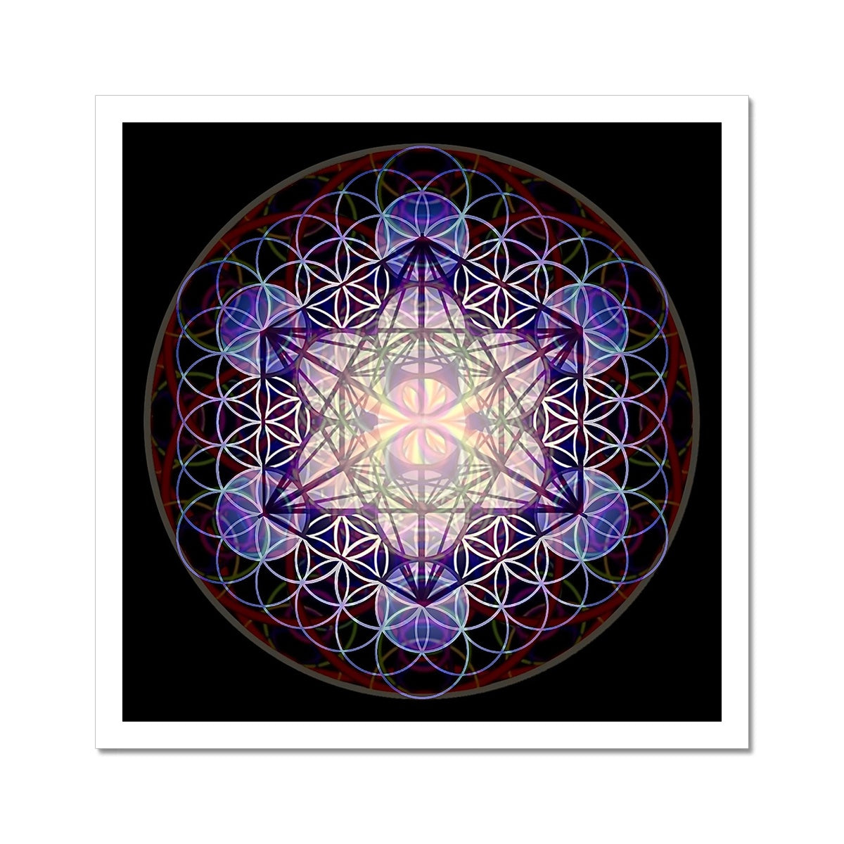 The Metatron's Cube with inverted Sound waves C-Type Print