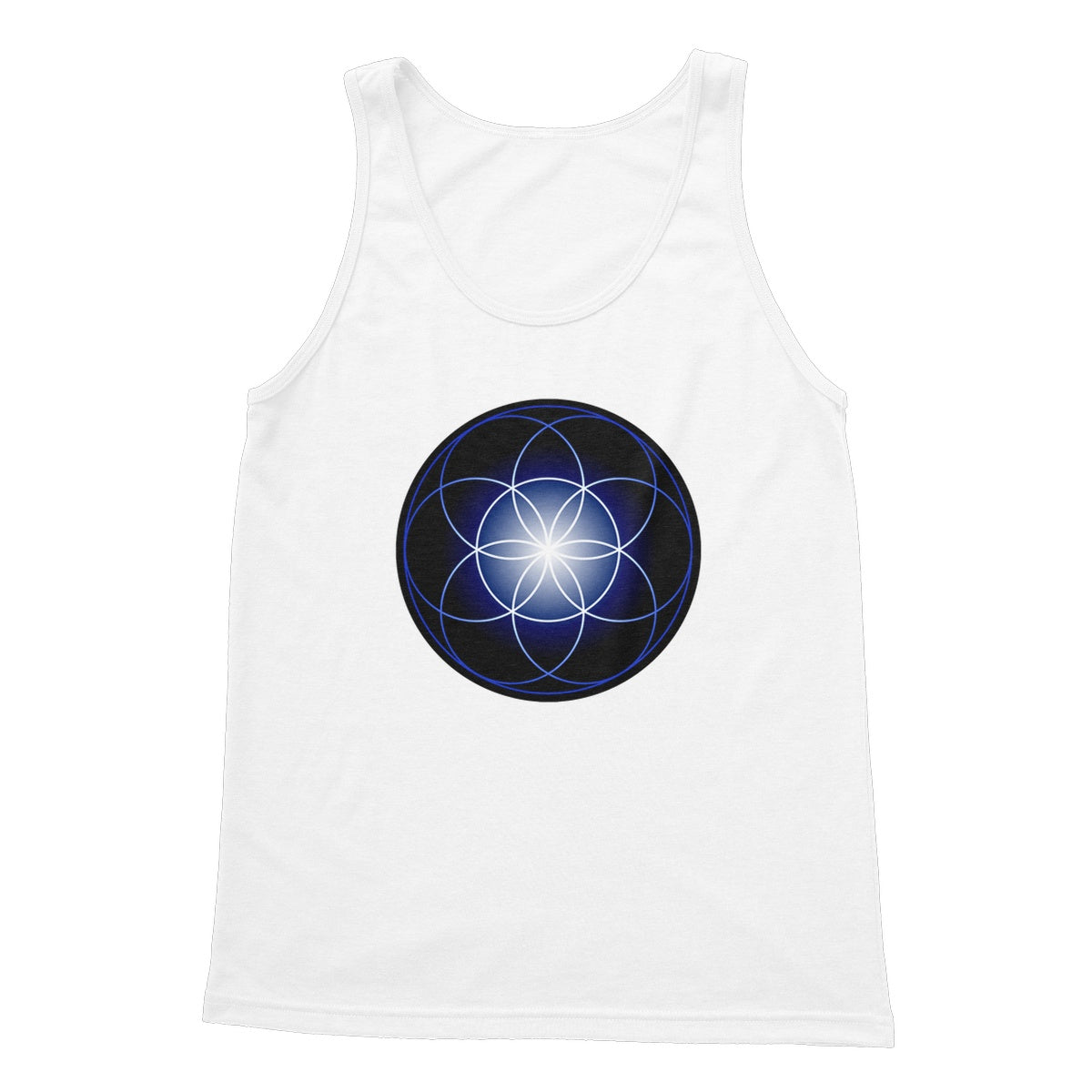 Seed of Life in Blue Softstyle Tank Top - Nature of Flowers