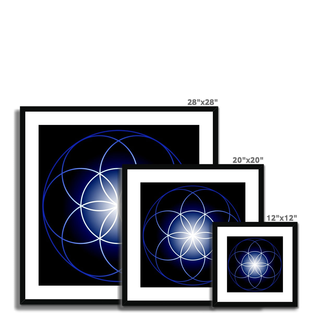 Seed of Life in Blue Print Framed & Mounted Print