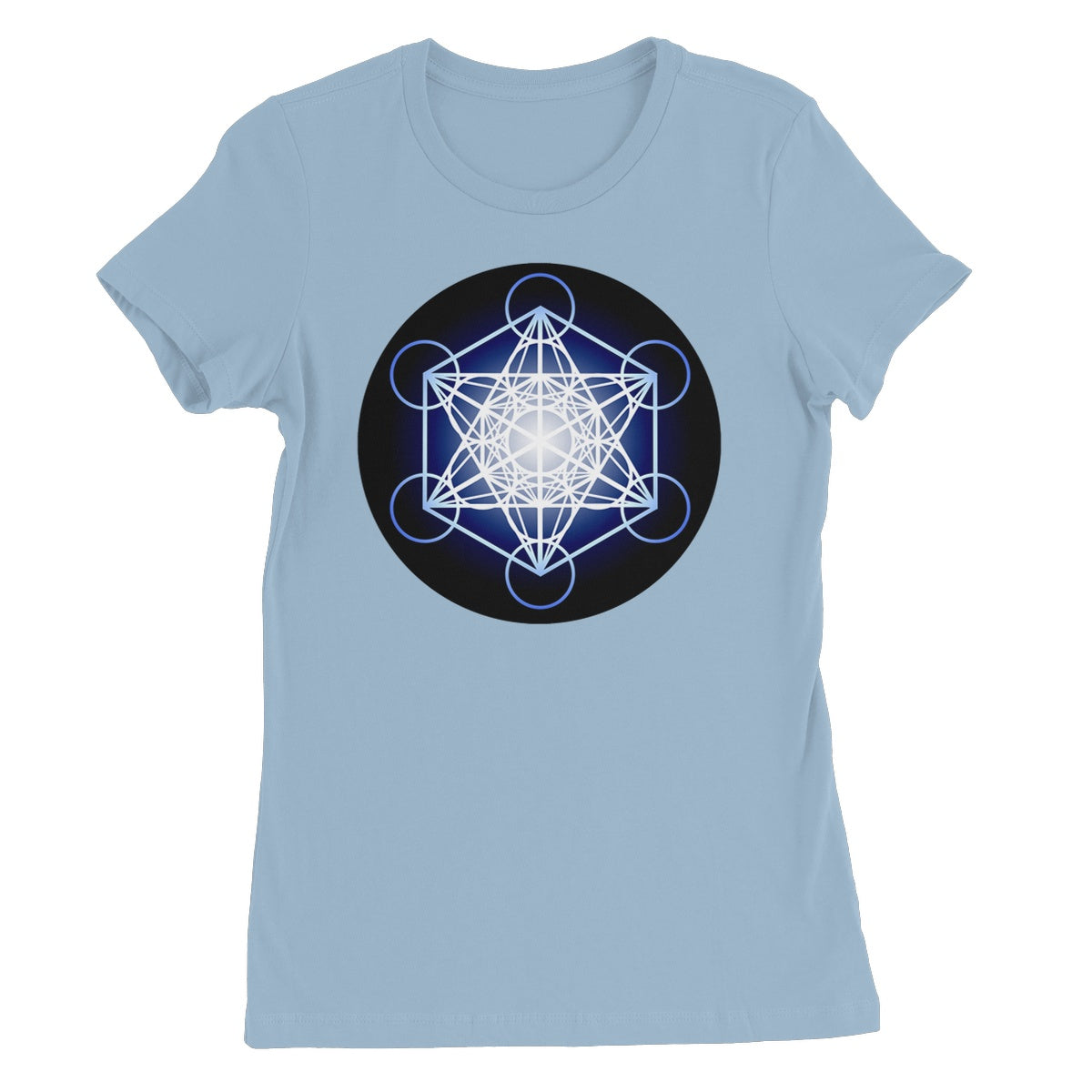 Metatron's Cube in Blue Women's T-Shirt - Nature of Flowers