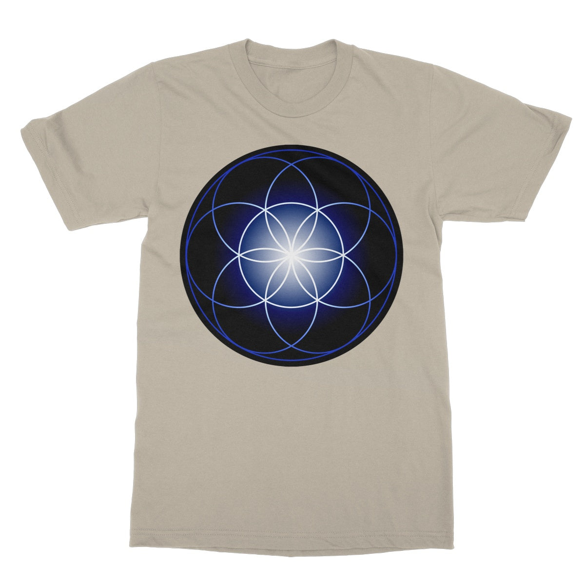 Seed of Life in Blue T-Shirt - Nature of Flowers