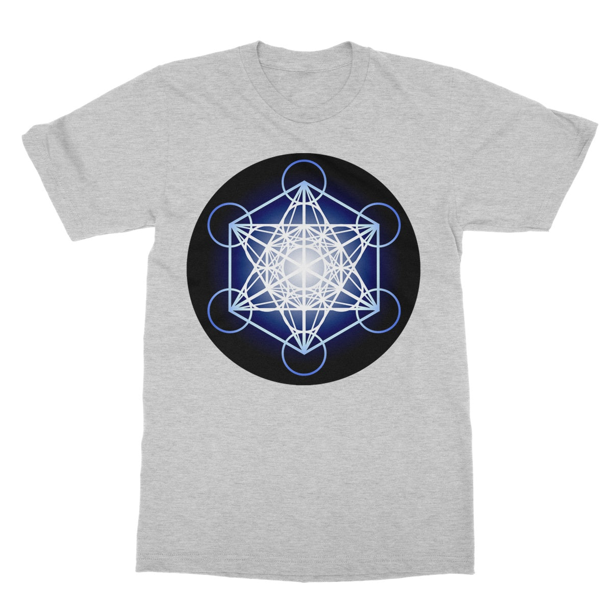 Metatron's Cube in Blue T-Shirt - Nature of Flowers