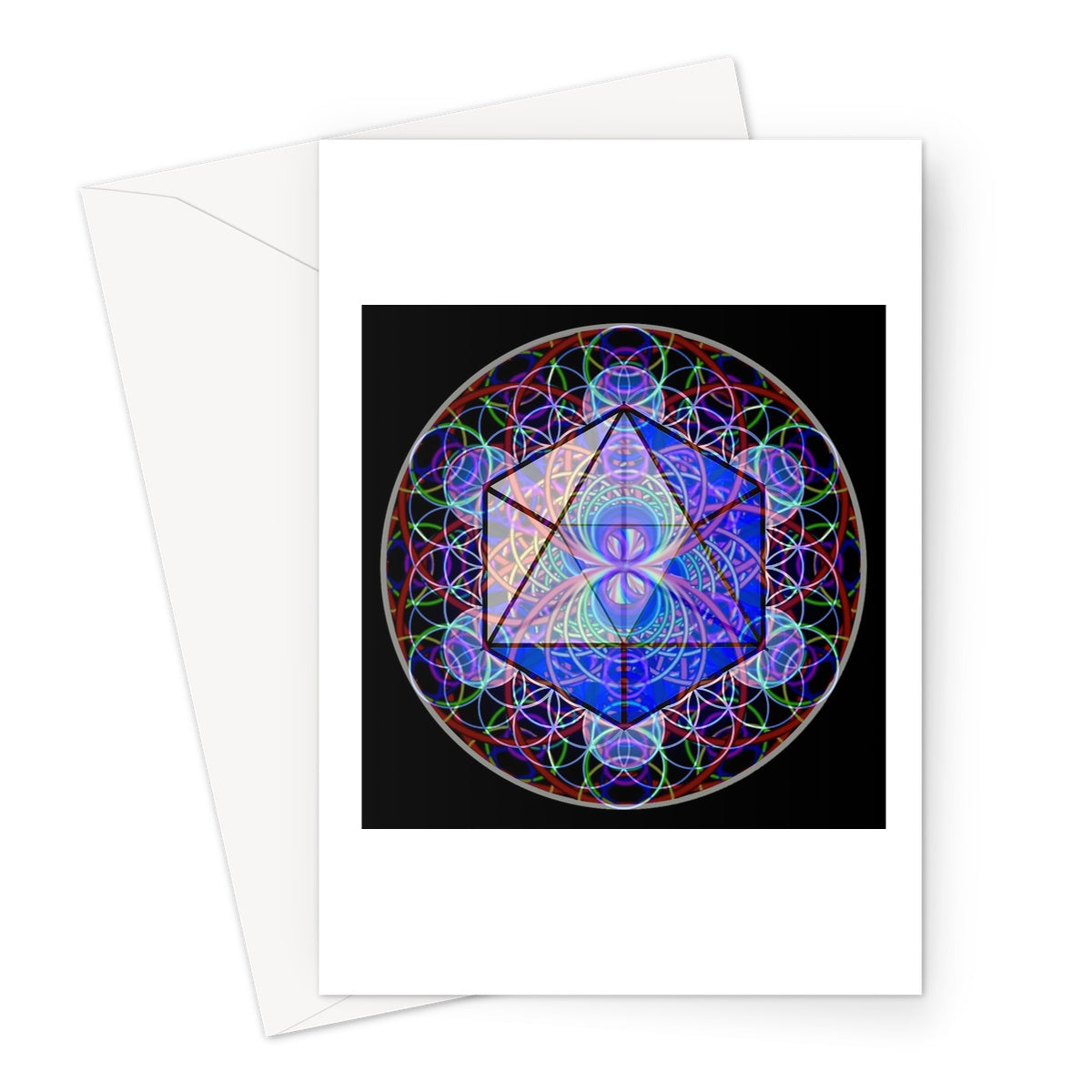 The Platonic Solid Icosahedron with inverted Sound waves Greeting Card