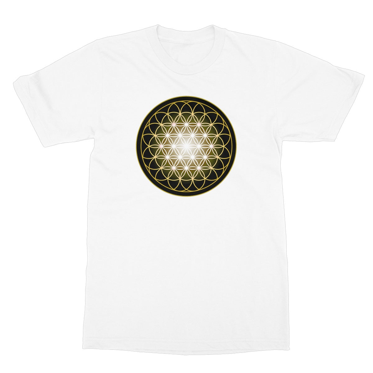 Flower of Life in Gold T-Shirt - Nature of Flowers