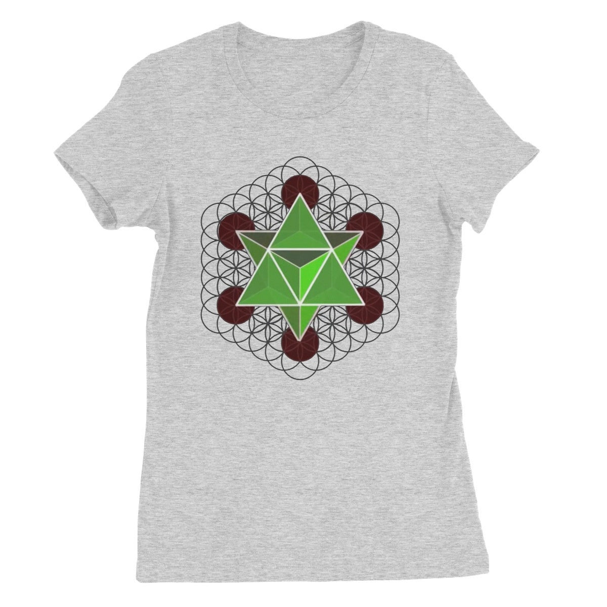 Merkaba Star Tetrahedron Women's Favourite T-Shirt - Nature of Flowers