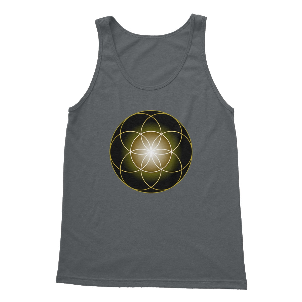 Seed of Life in Gold Softstyle Tank Top - Nature of Flowers