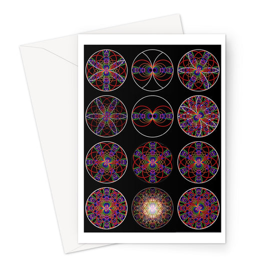 12 variations of sound waves electromagnetic energy Greeting Card