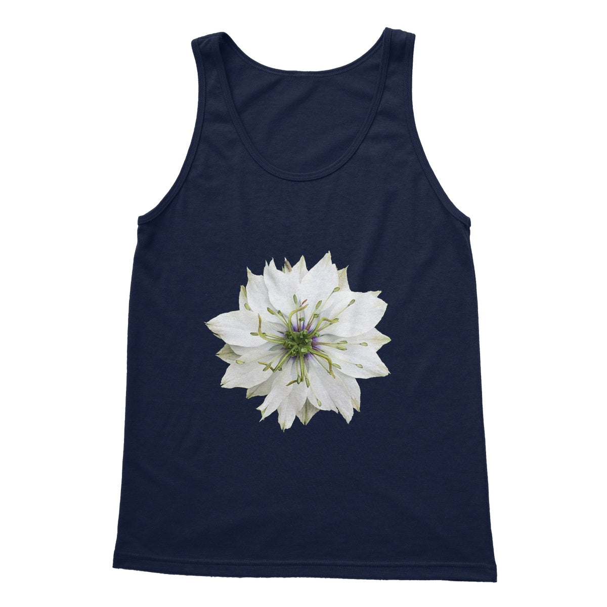 White Flower 'Nigella Love in the Mist' Softstyle Tank Top - Nature of Flowers