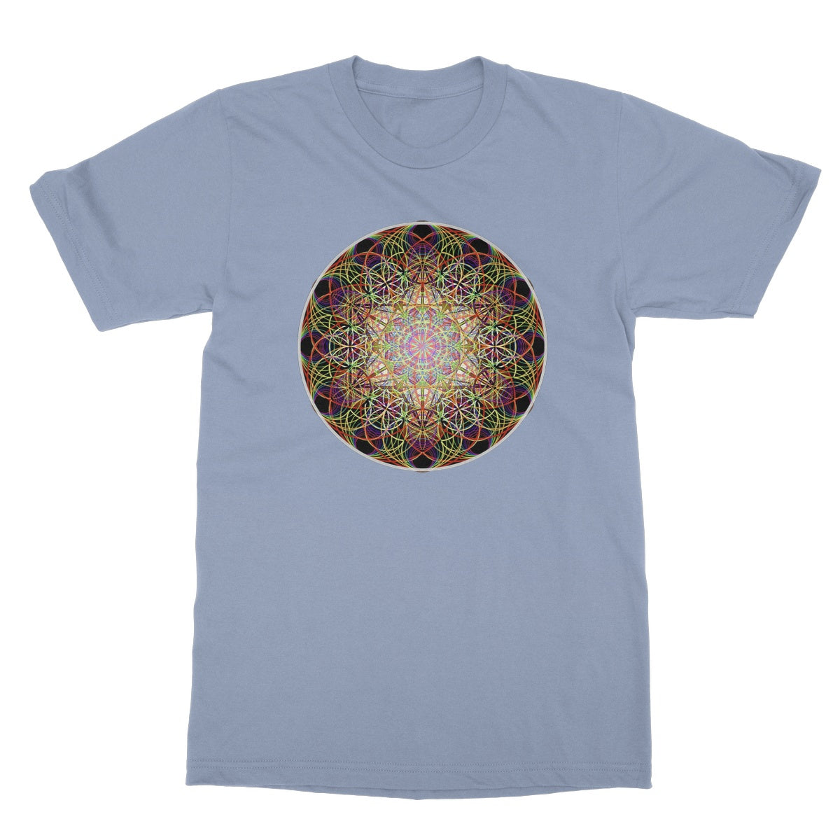 Metatron's Cube Rainbow Wave Softstyle T-Shirt