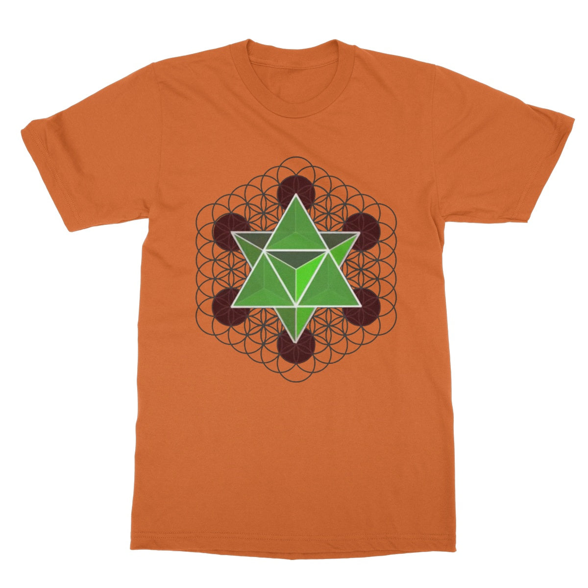 Merkaba Star Tetrahedron Softstyle T-Shirt - Nature of Flowers