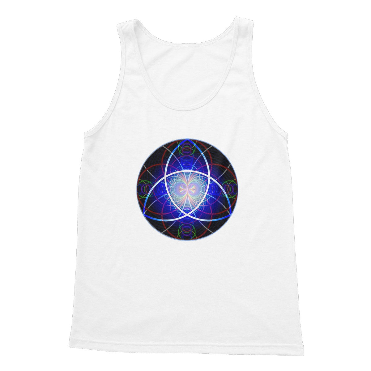 The Triquetra Rainbow Wave print Softstyle Tank Top
